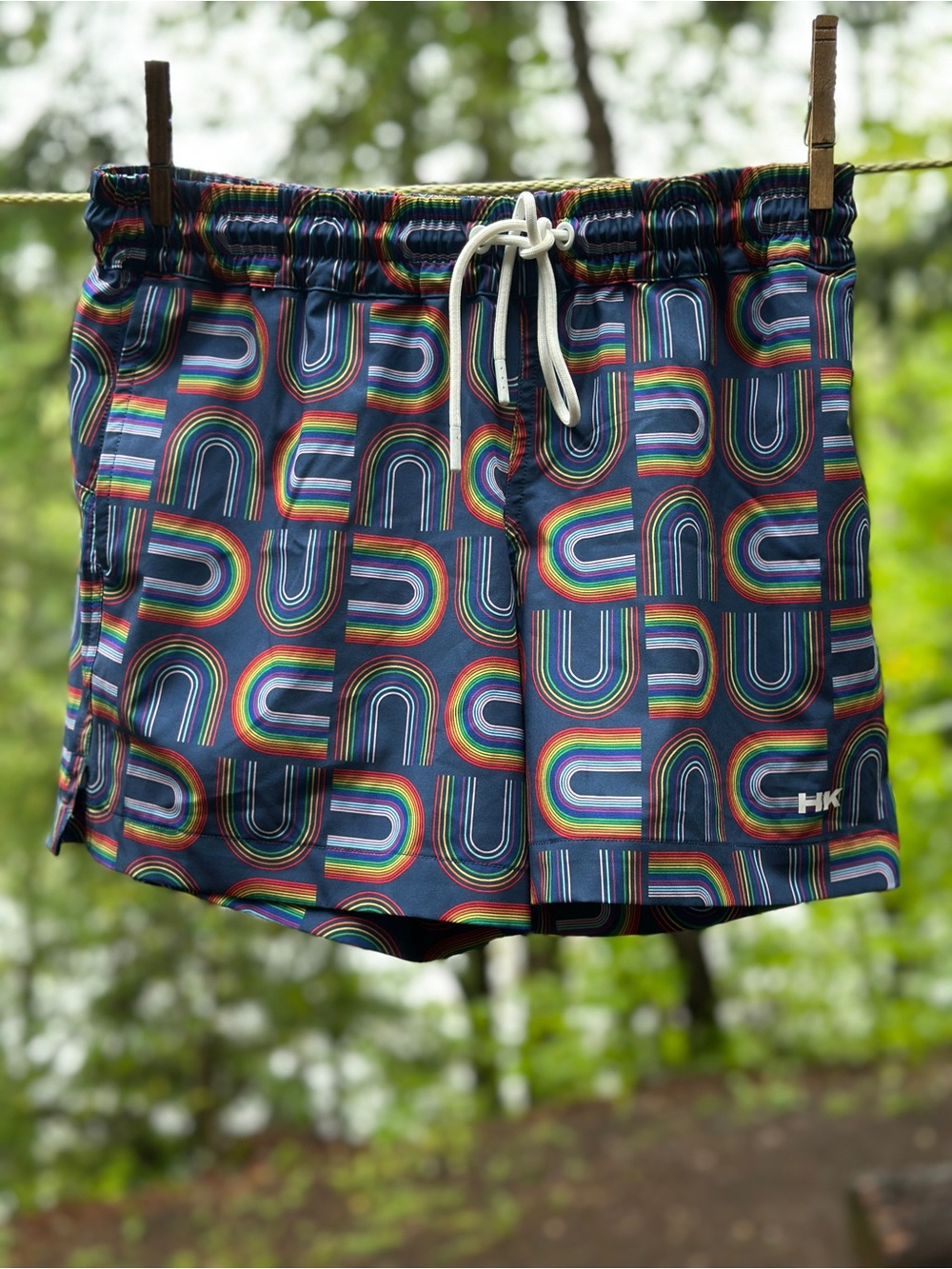Humankind Multicolor Striped Swim Shorts